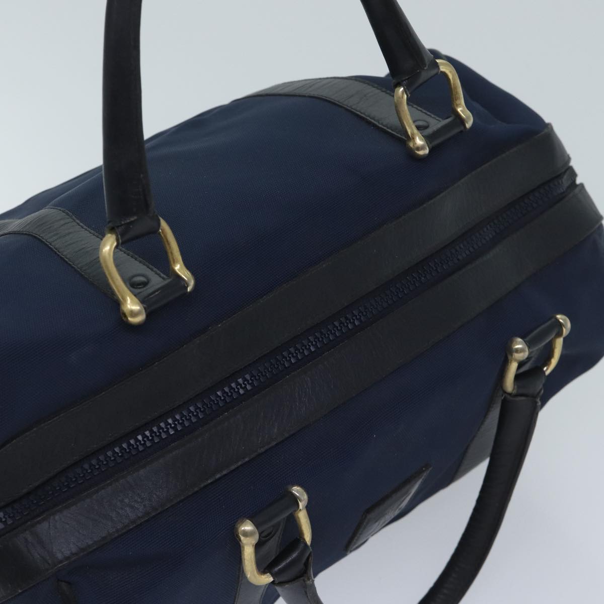 CELINE Boston Bag Canvas Navy Auth bs13182