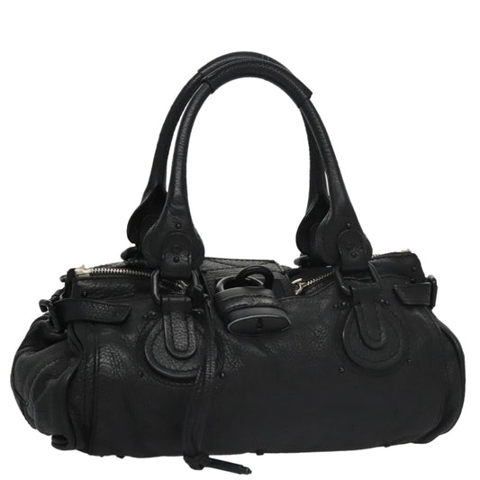 Chloe Paddington Hand Bag Leather Black Silver bs20809