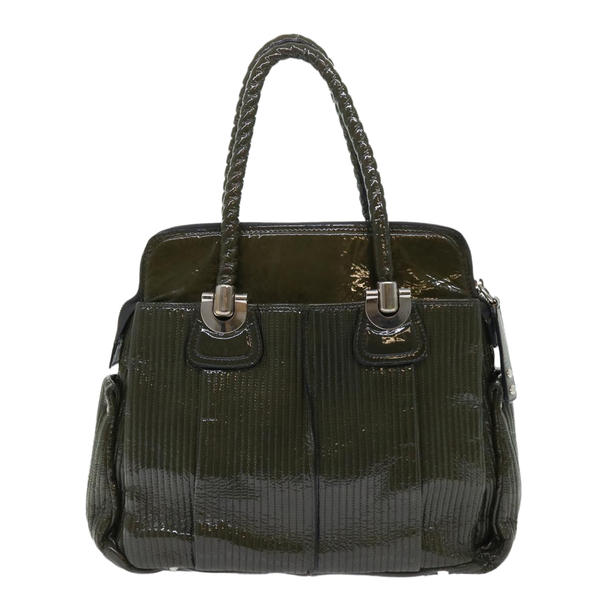 Chloe Eloise Hand Bag Patent leather Khaki bs7343