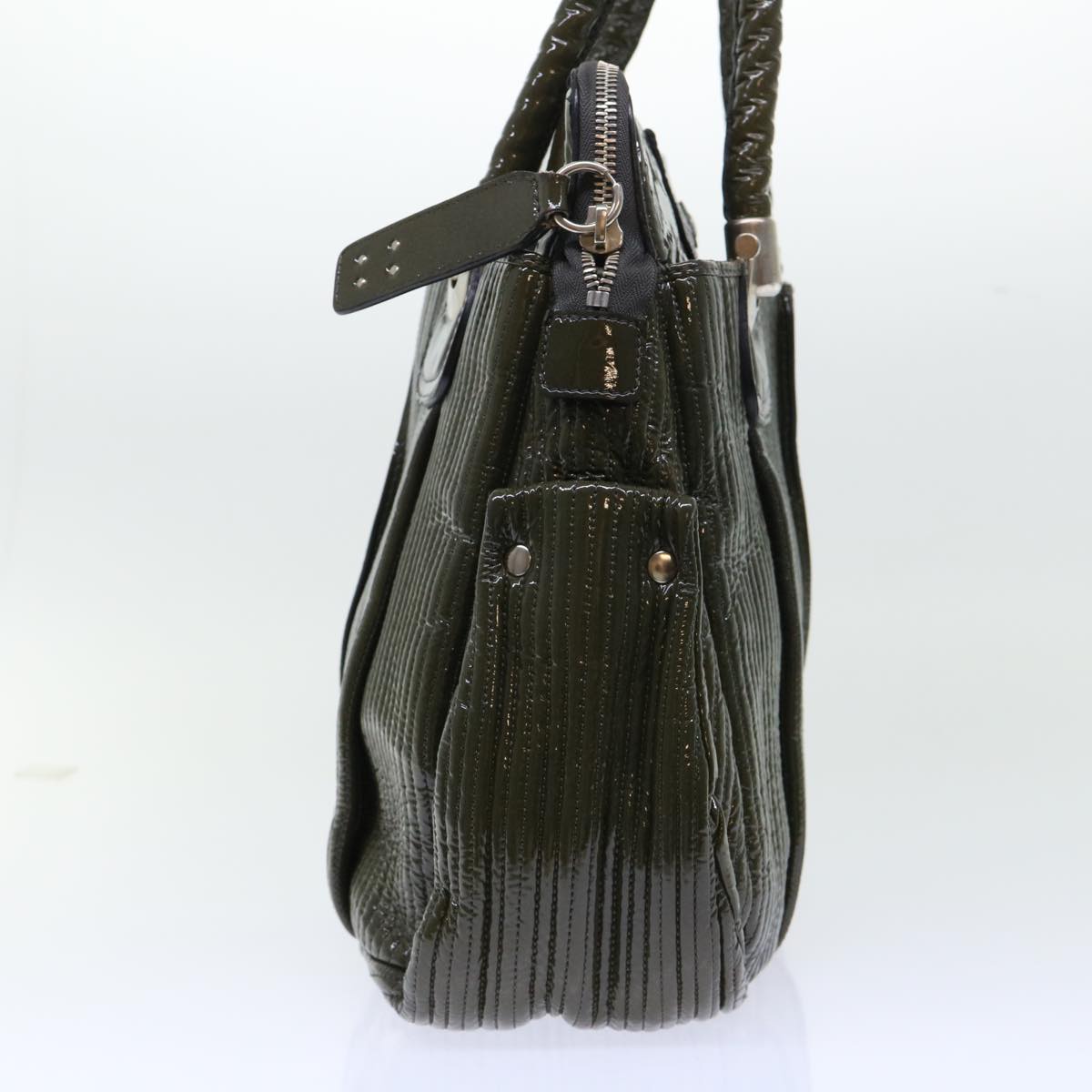 Chloe Eloise Hand Bag Patent leather Khaki bs7343