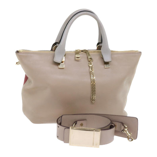 Chloe Hand Bag Leather 2way Beige bs8954