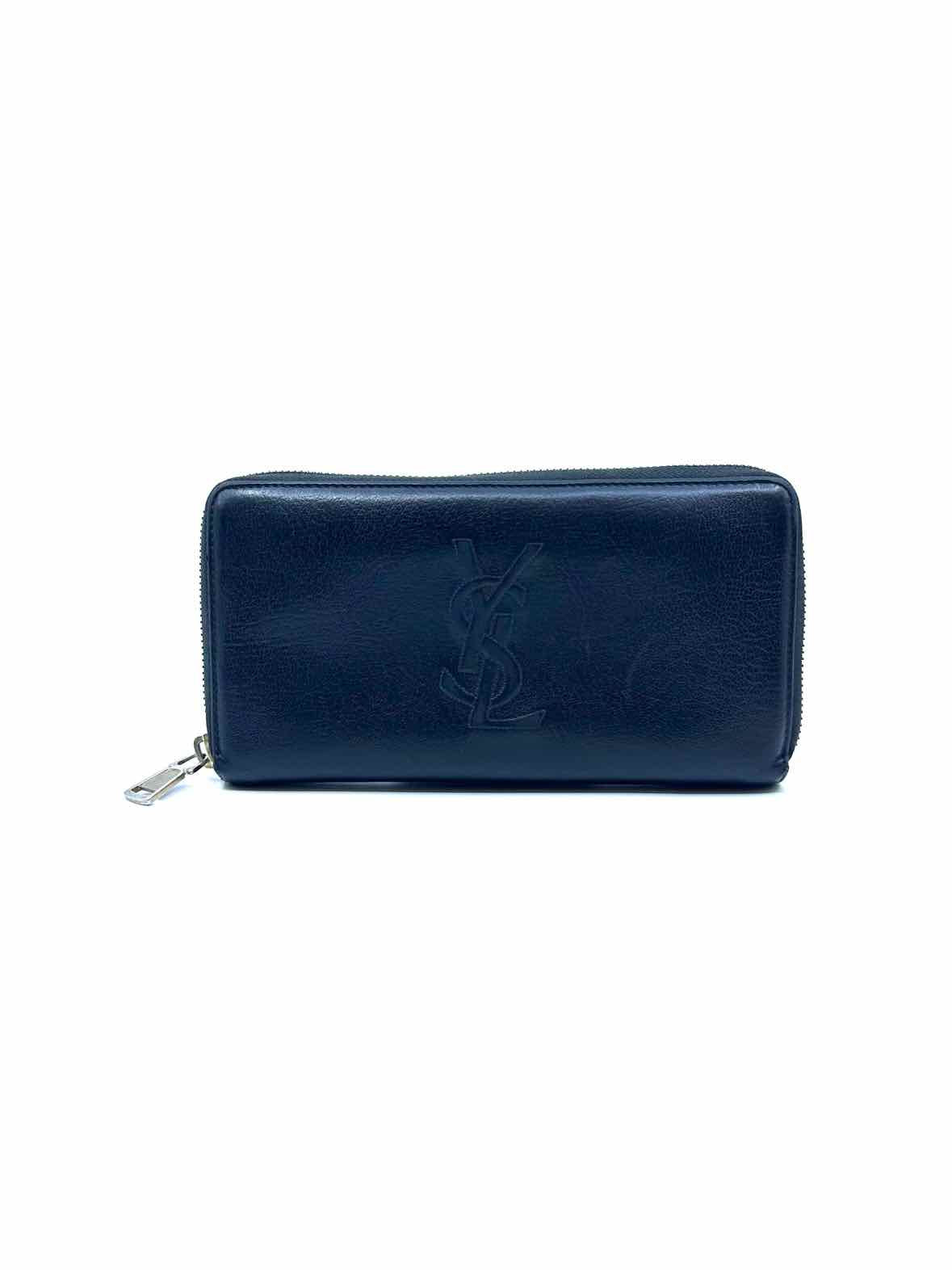 YVES SAINT LAURENT Continental Black Leather Solid Wallet