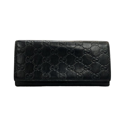 GUCCI Guccissima Avel Continental Flap Wallet Black IT6BCY4WJZR4