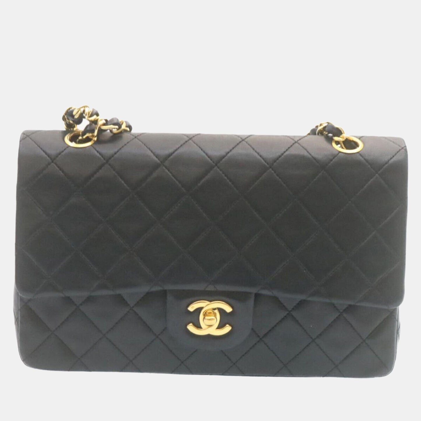 Chanel Black Lambskin Leather Medium Classic Double Flap Bag