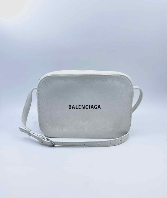 BALENCIAGA White Leather Crossbody