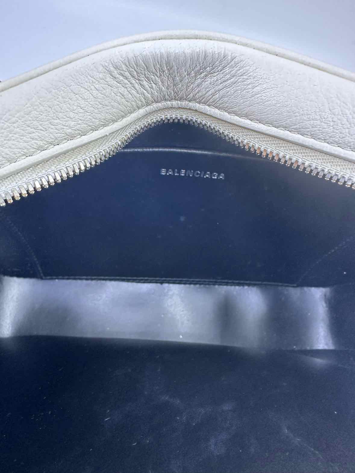BALENCIAGA White Leather Crossbody