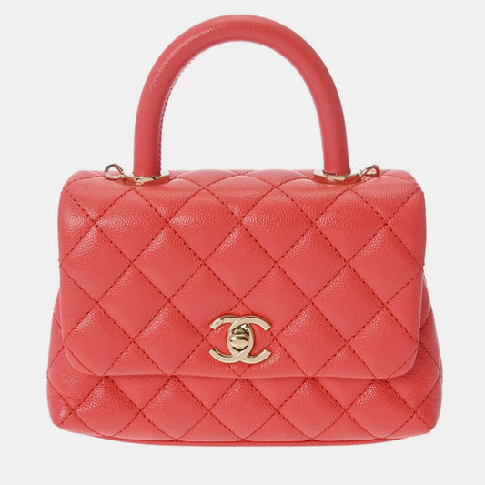 Chanel Leather XS Coco Handle Top Handle Bags