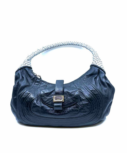 FENDI Spy Bag Black Leather Solid Handbag
