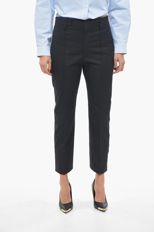 Bottega Veneta Cotton Twill Pants with Tapered Fit Blue
