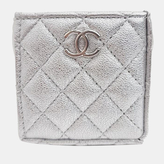 Chanel Silver Mini Bucket Chain Bag
