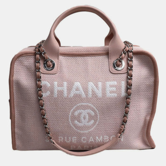 Chanel Pink Denim Small Deauville Shoulder Bags