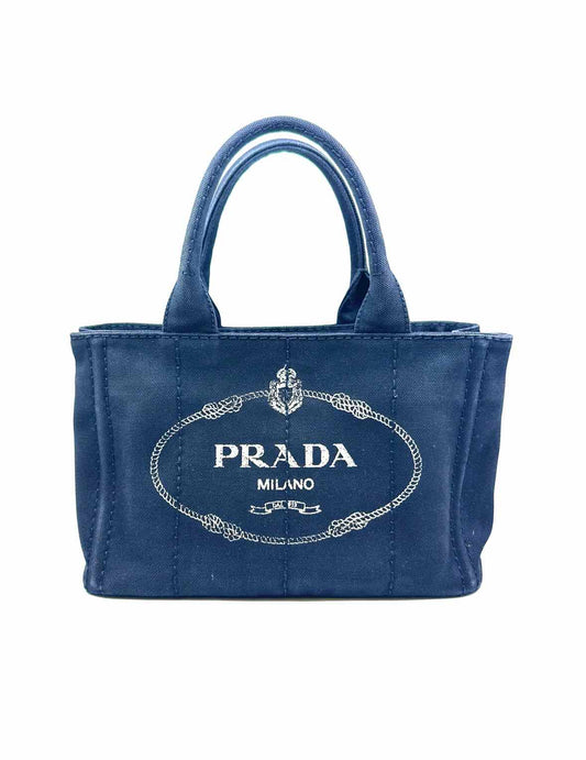 PRADA Black, beige Canvas Monogram Handbag
