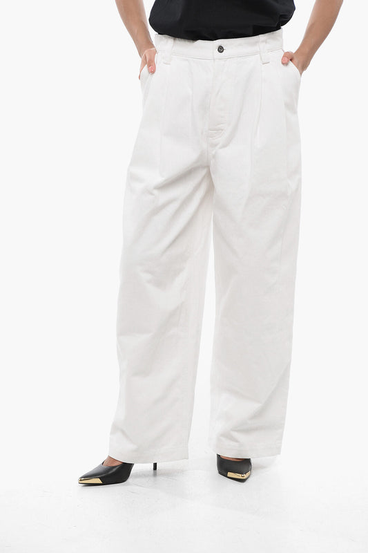 Bottega Veneta Double-pleated Mom Fit Denims 27cm White