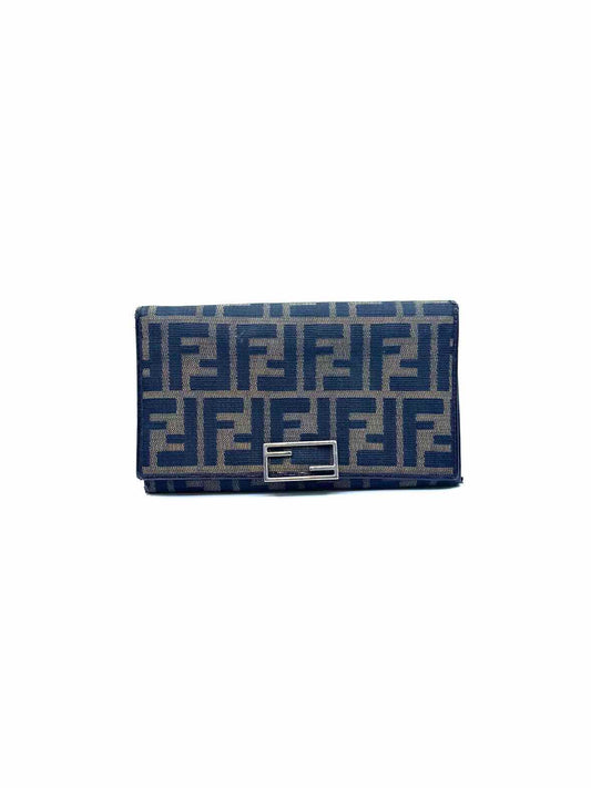 FENDI Brown Canvas Leather Monogram Wallet