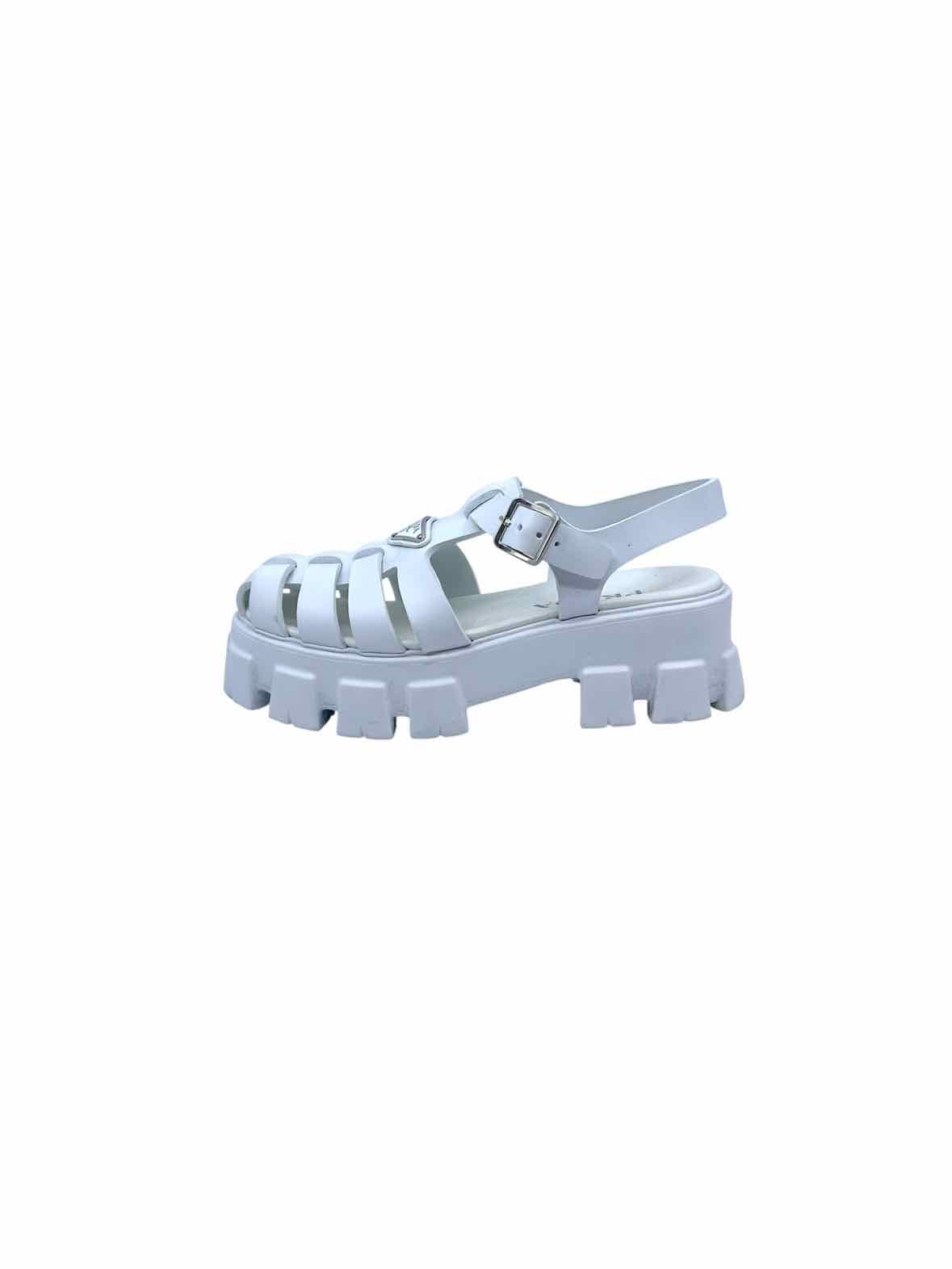 PRADA Size 9 White Sandals