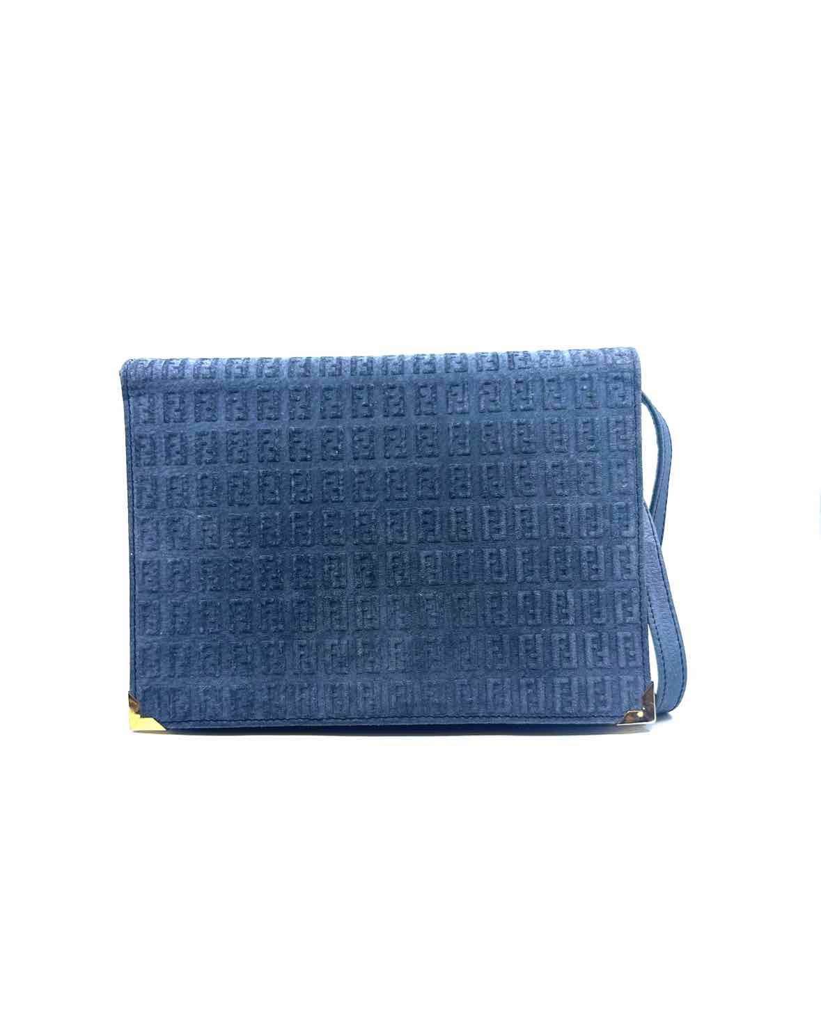 FENDI Grey Suede Monogram Handbag