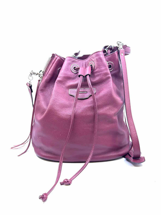 BALENCIAGA Papier Maroon Leather Solid Handbag
