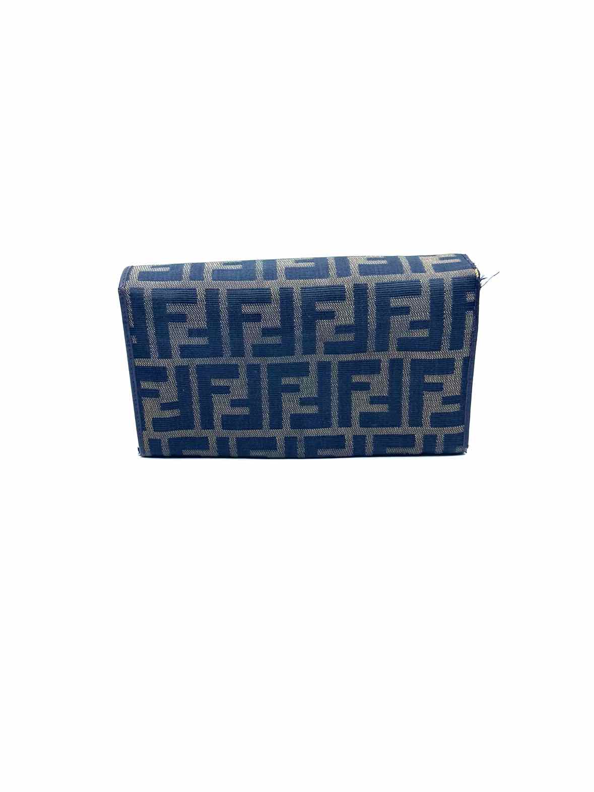 FENDI Brown Canvas Leather Monogram Wallet