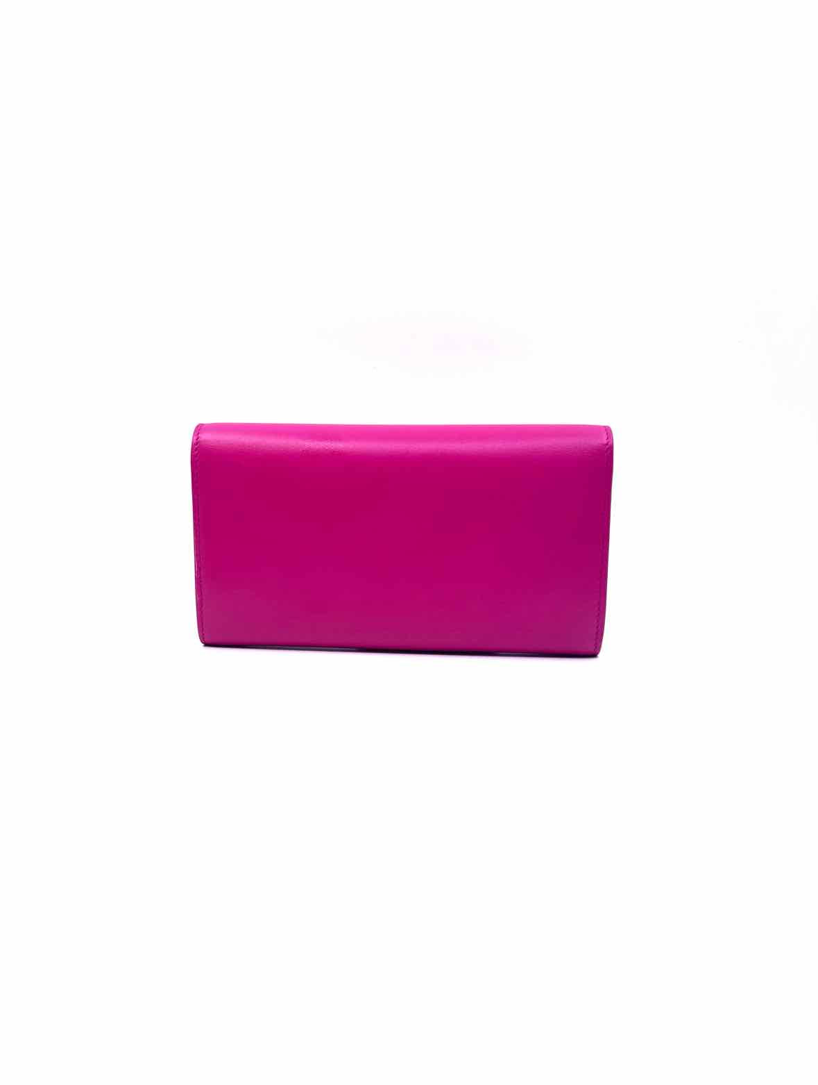 SAINT LAURENT Hot Pink Leather Wallet