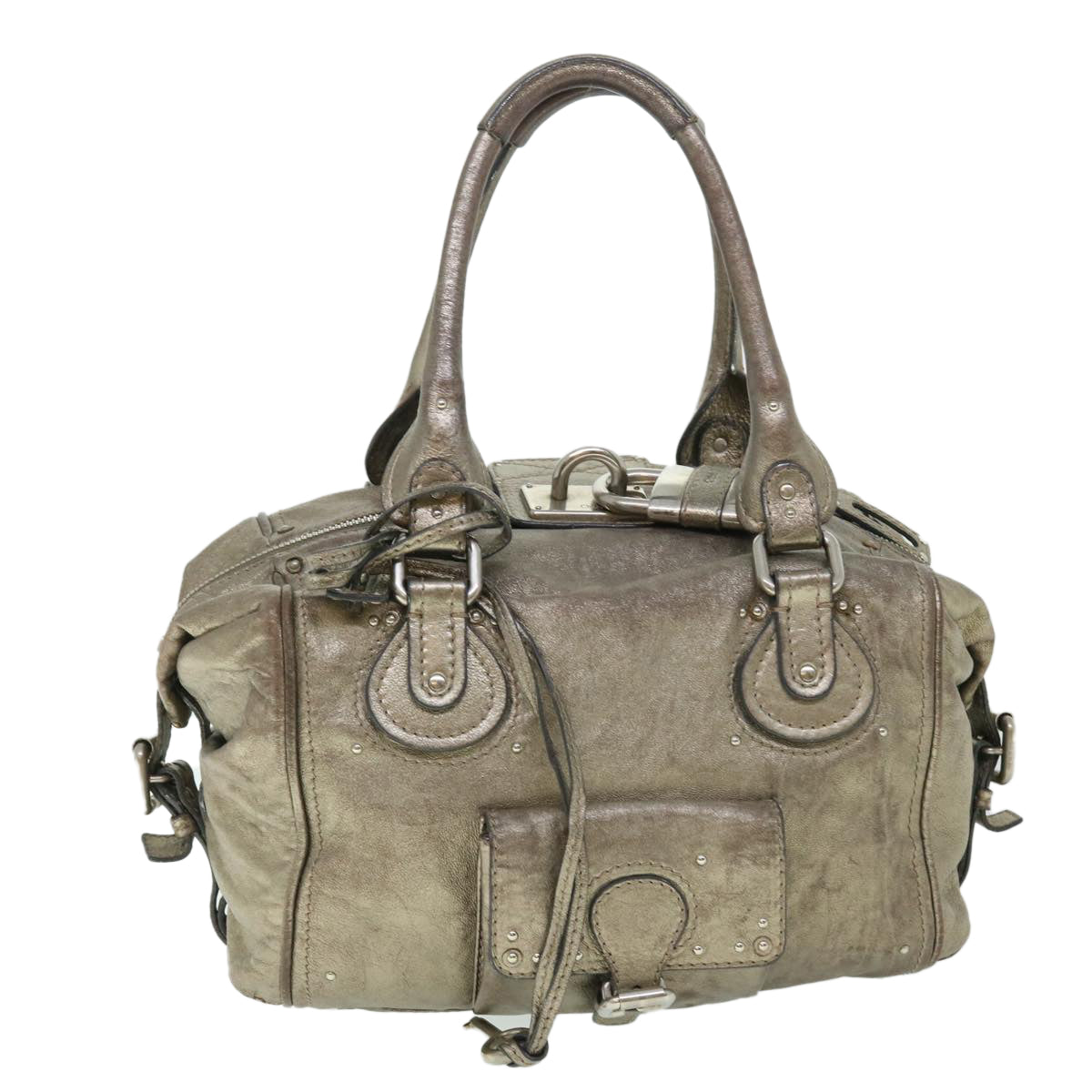 Chloe Paddington Hand Bag Leather Gold Tone fm2675