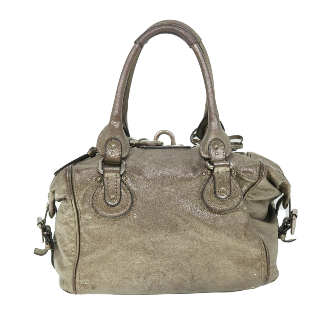 Chloe Paddington Hand Bag Leather Gold Tone fm2675