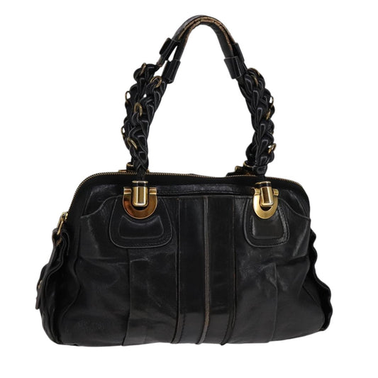 Chloe Eloise Hand Bag Leather Black Gold fm4268