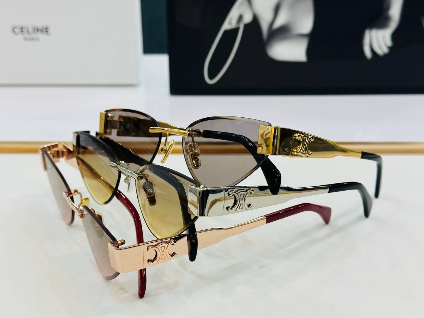 Celine CAT EYE SUNGLASSES CL42122U IN METAL