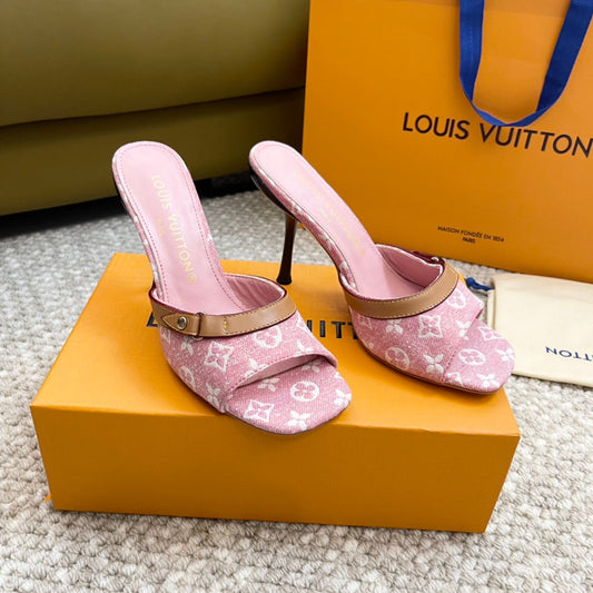 Louis Vuitton neo revival 90 pink monogram denim calfskin