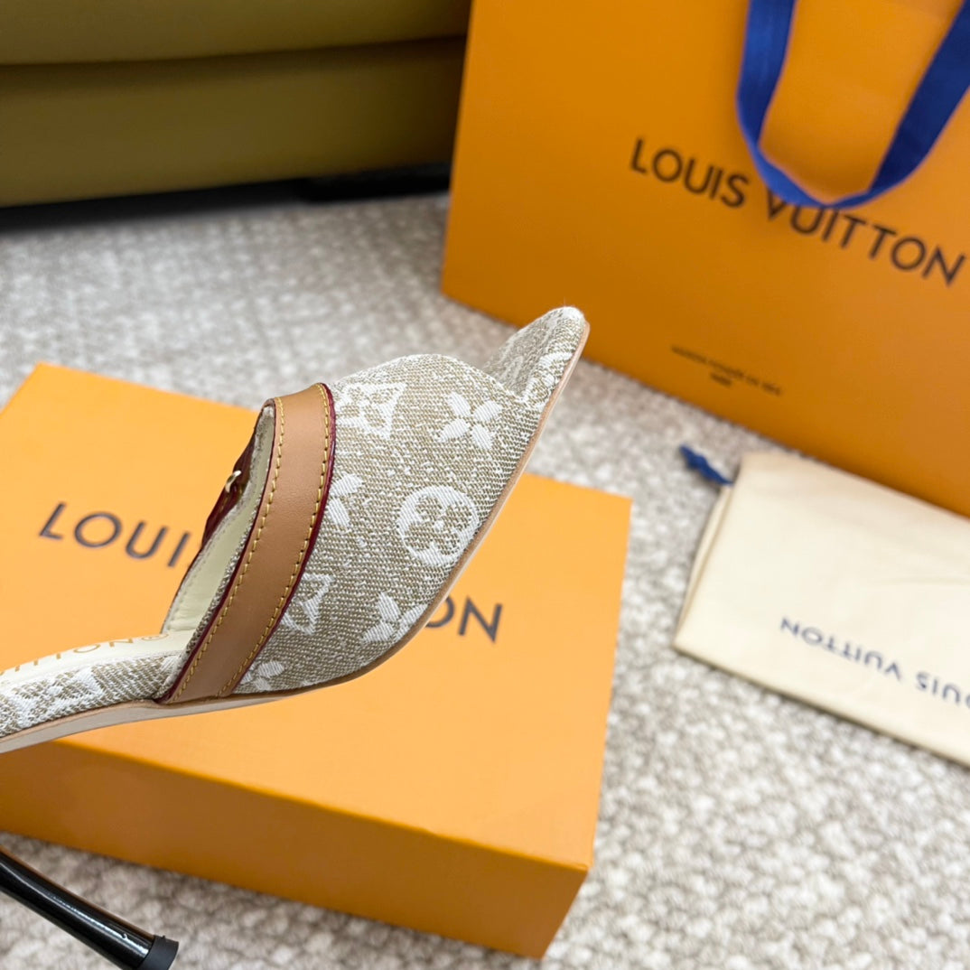 Louis Vuitton neo revival 90 grey monogram denim calfskin