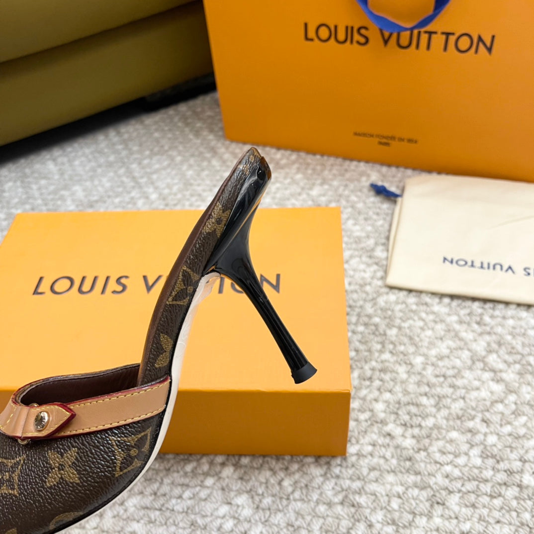 Louis Vuitton neo revival 90 brown beige monogram calfskin