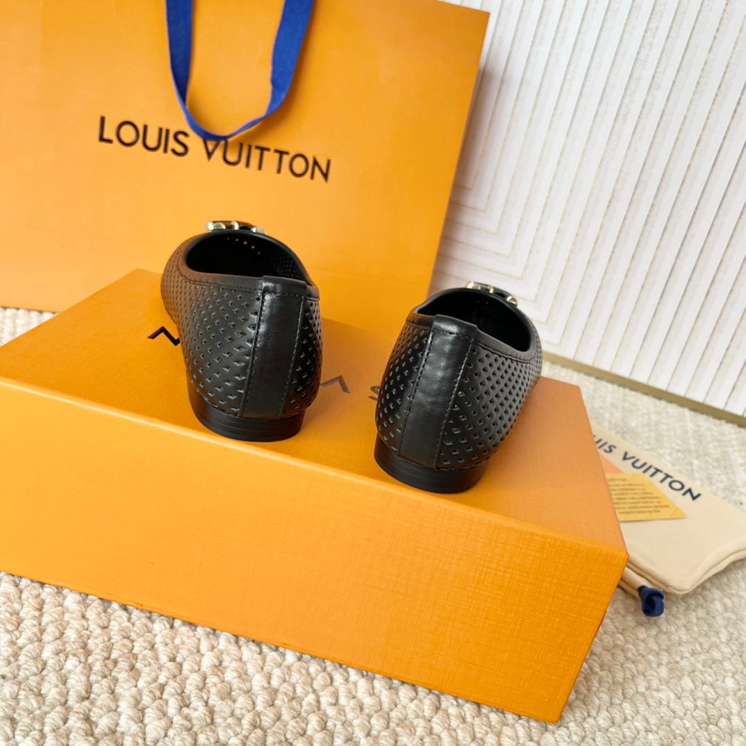 Louis Vuitton Shake Flat Ballerina Black Cowhide