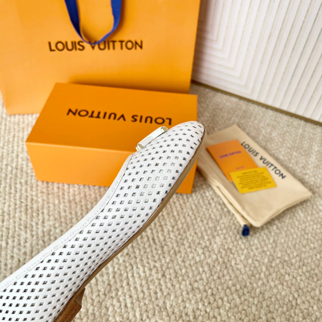 Louis Vuitton Shake Flat Ballerina White Cowhide