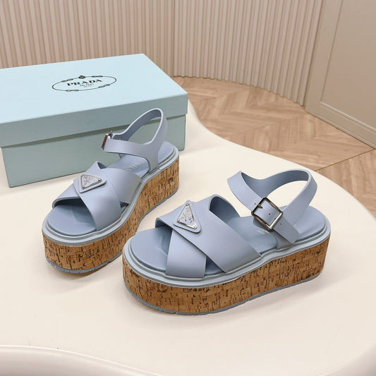 PRADA High Heel 80 Sandal Baby Blue
