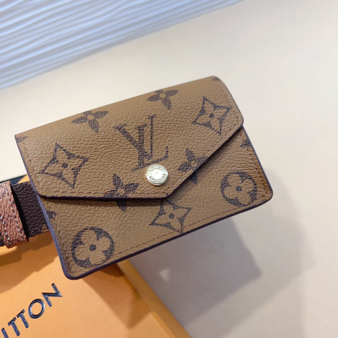 Louis Vuitton Daily Multi Pocket 30mm Belt Bag Light Brown Leather