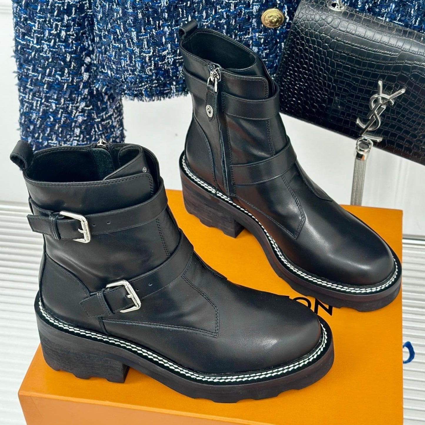 Louis Vuitton Beaubourg Ankle Boot 30mm Black Calfskin
