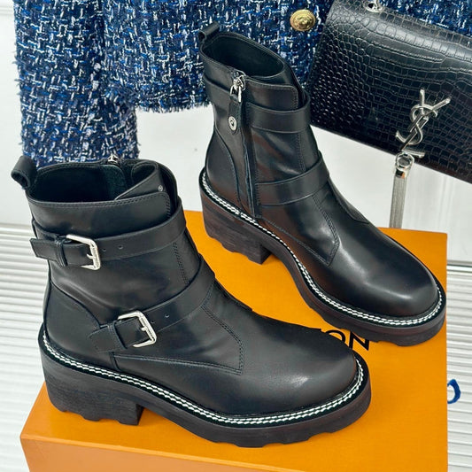 Louis Vuitton Beaubourg Ankle Boot 30mm Black Calfskin