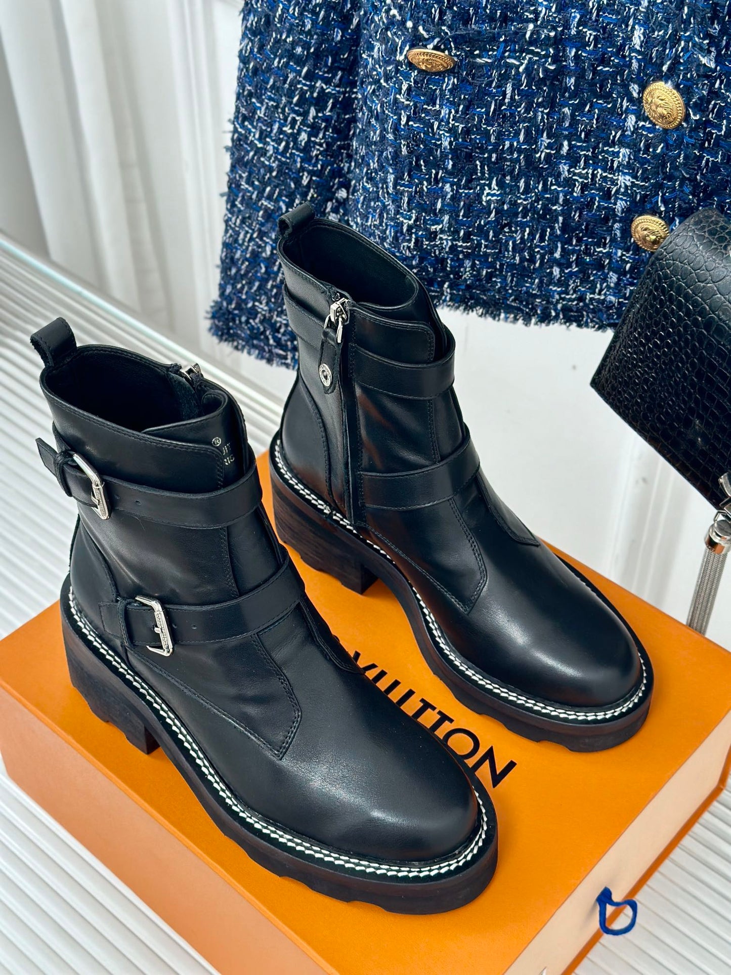 Louis Vuitton Beaubourg Ankle Boot 30mm Black Calfskin