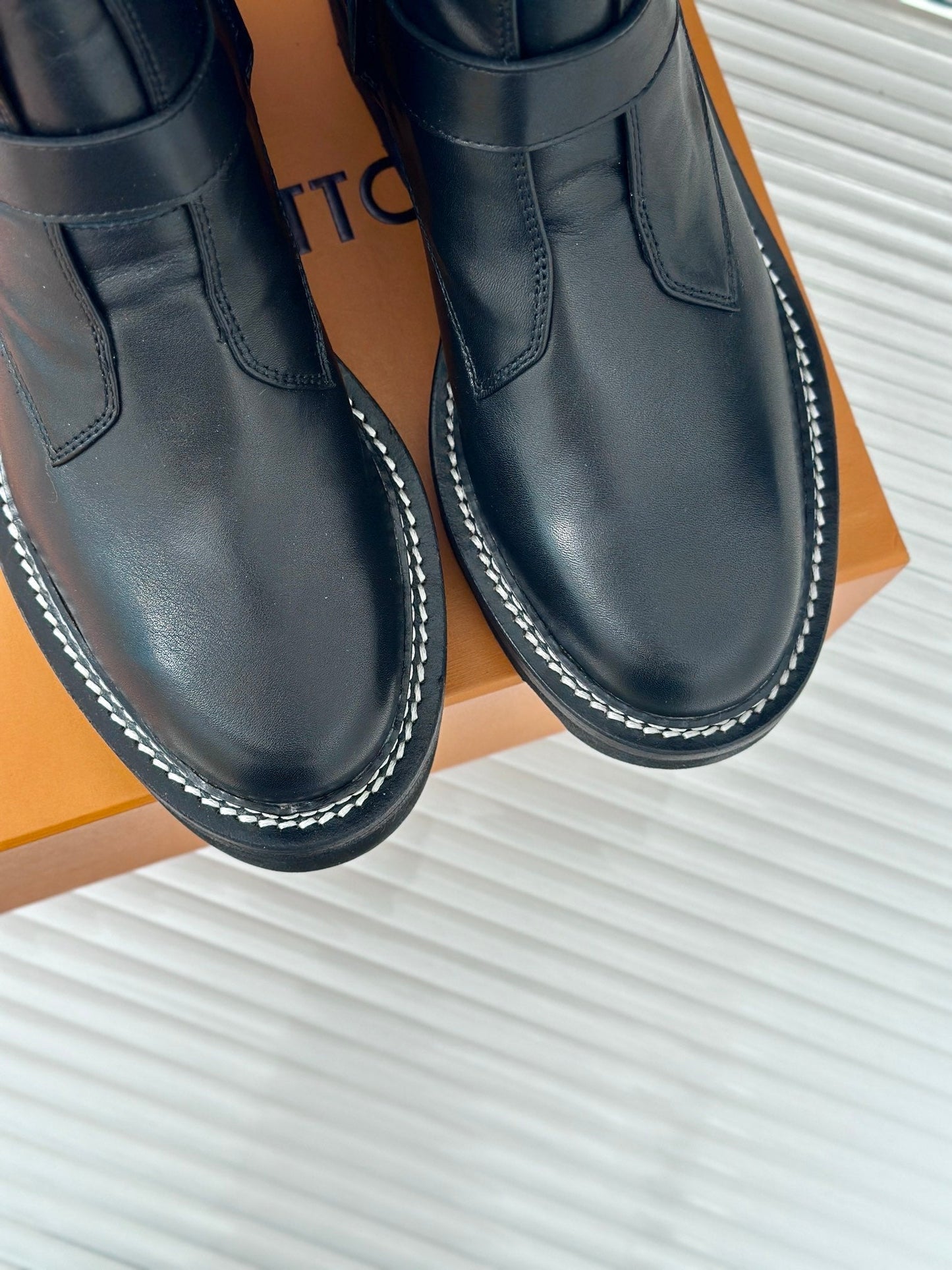 Louis Vuitton Beaubourg Ankle Boot 30mm Black Calfskin