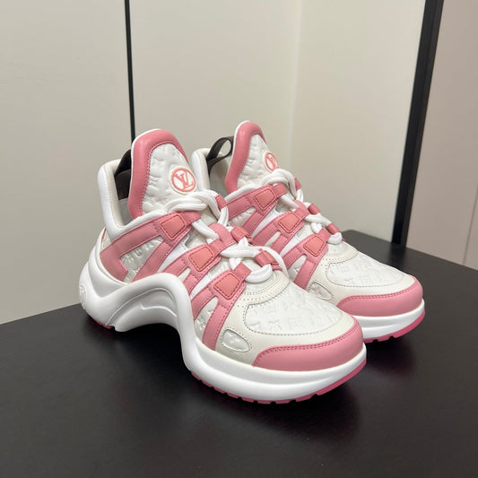 Louis Vuitton Archlight Sneaker 50mm White Mix Pink Monogram Cowhide