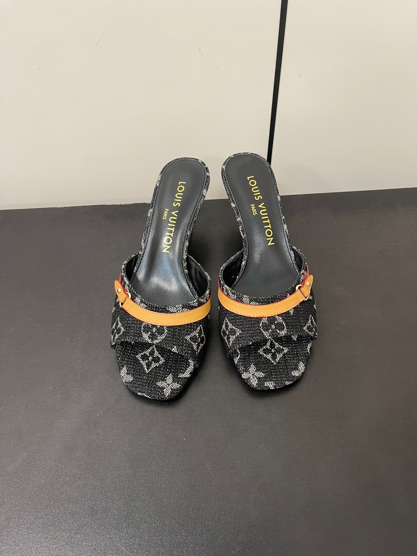 Louis Vuitton neo revival 50 black monogram denim calfskin