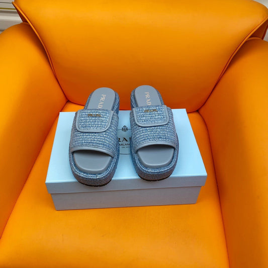 PRADA Crochet Mule 20 Baby Blue