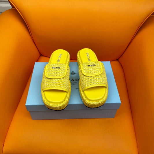 PRADA Crochet Mule 20 Yellow