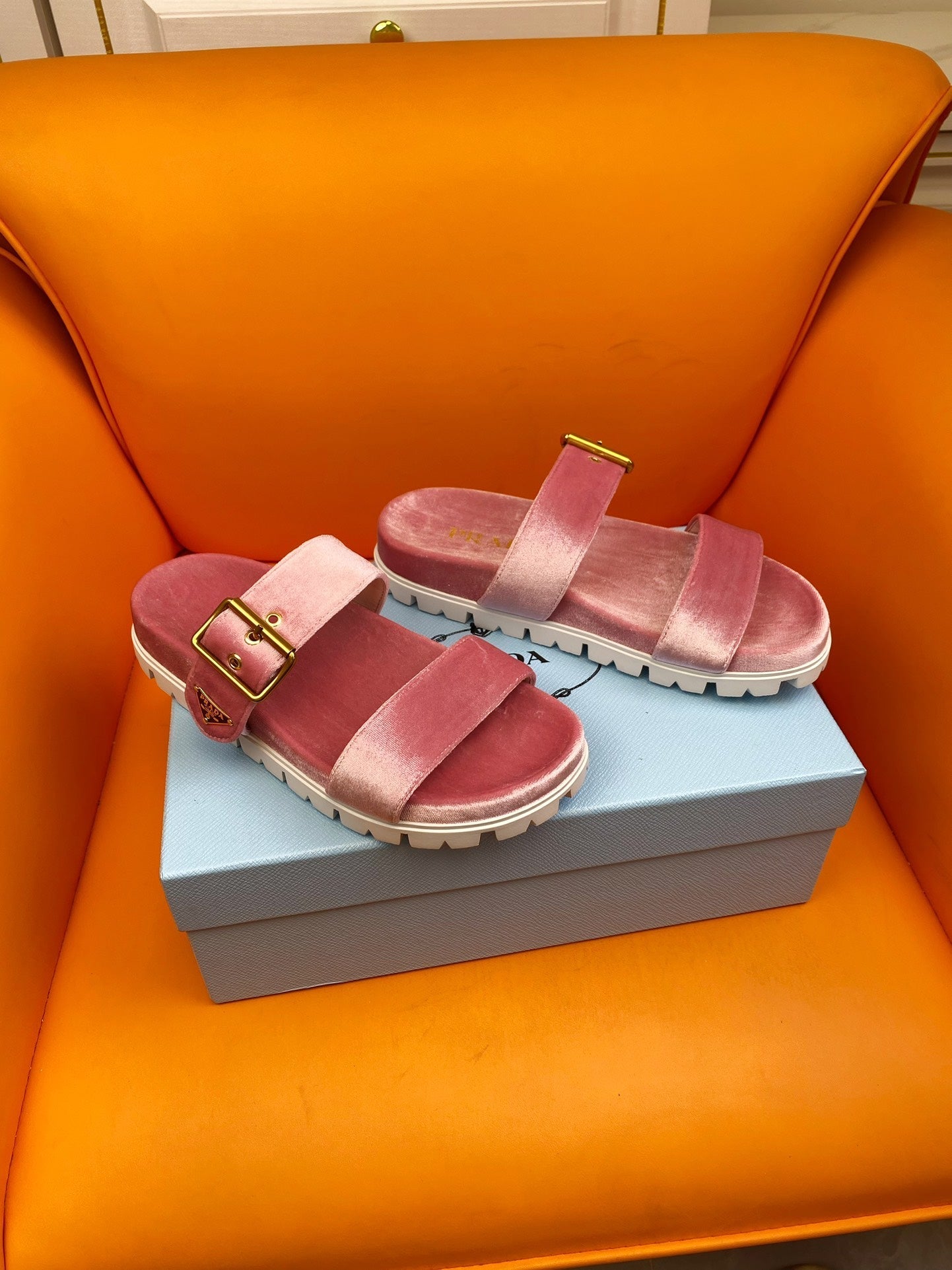 PRADA Slides 10 Velvet Pink