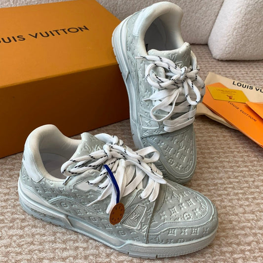 Louis Vuitton Trainer Sneaker 30mm Blue Gray Cowhide