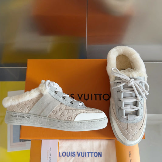 Louis Vuitton Lous Open Back Sneaker 30mm Beige Monogram Suede