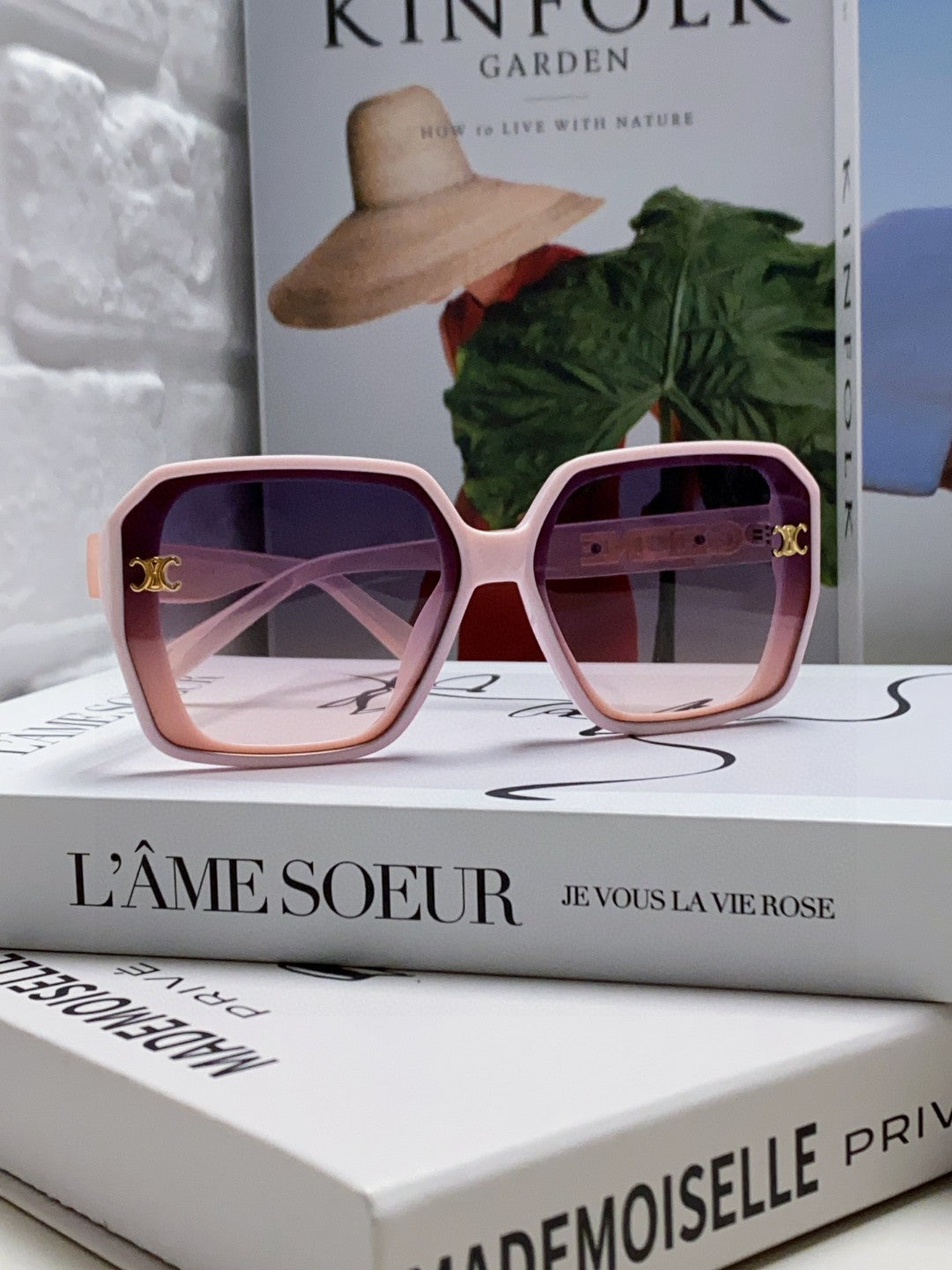 Celine TRIOMPHE SUNGLASSES 548592 IN PINK ACETATE