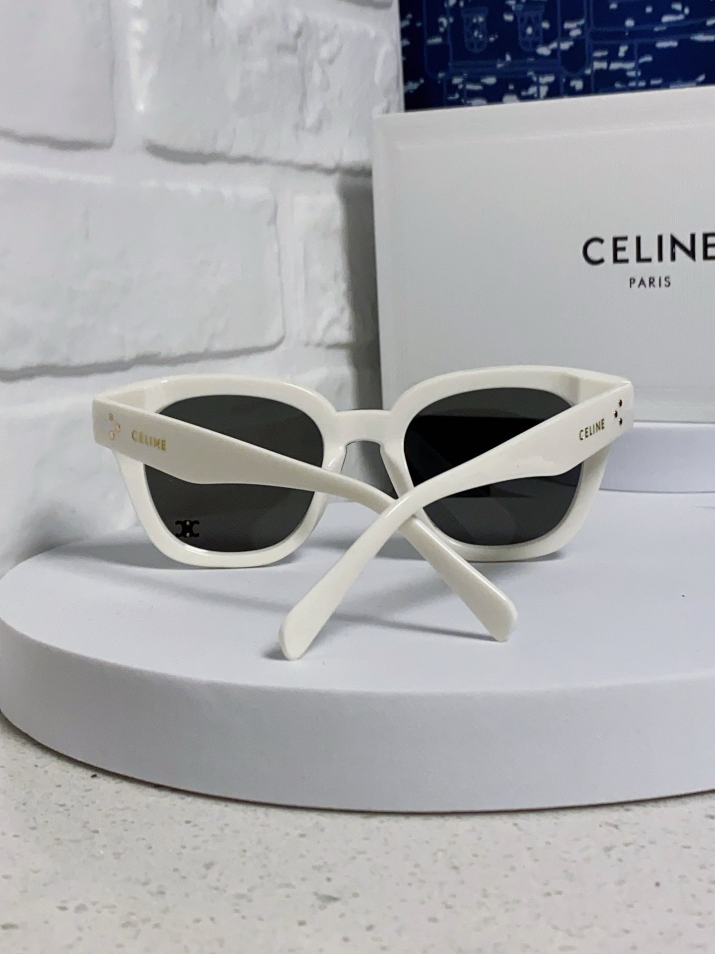 Celine SQUARE SUNGLASS 575842 IN WHITE ACETATE