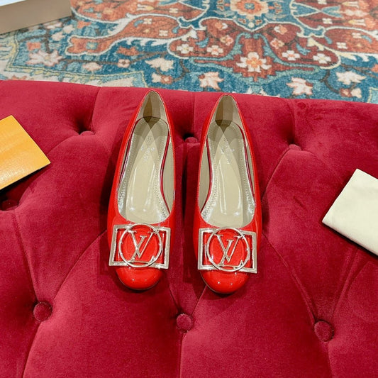 Louis Vuitton Shake Flat Ballerina Bright Red Lambskin