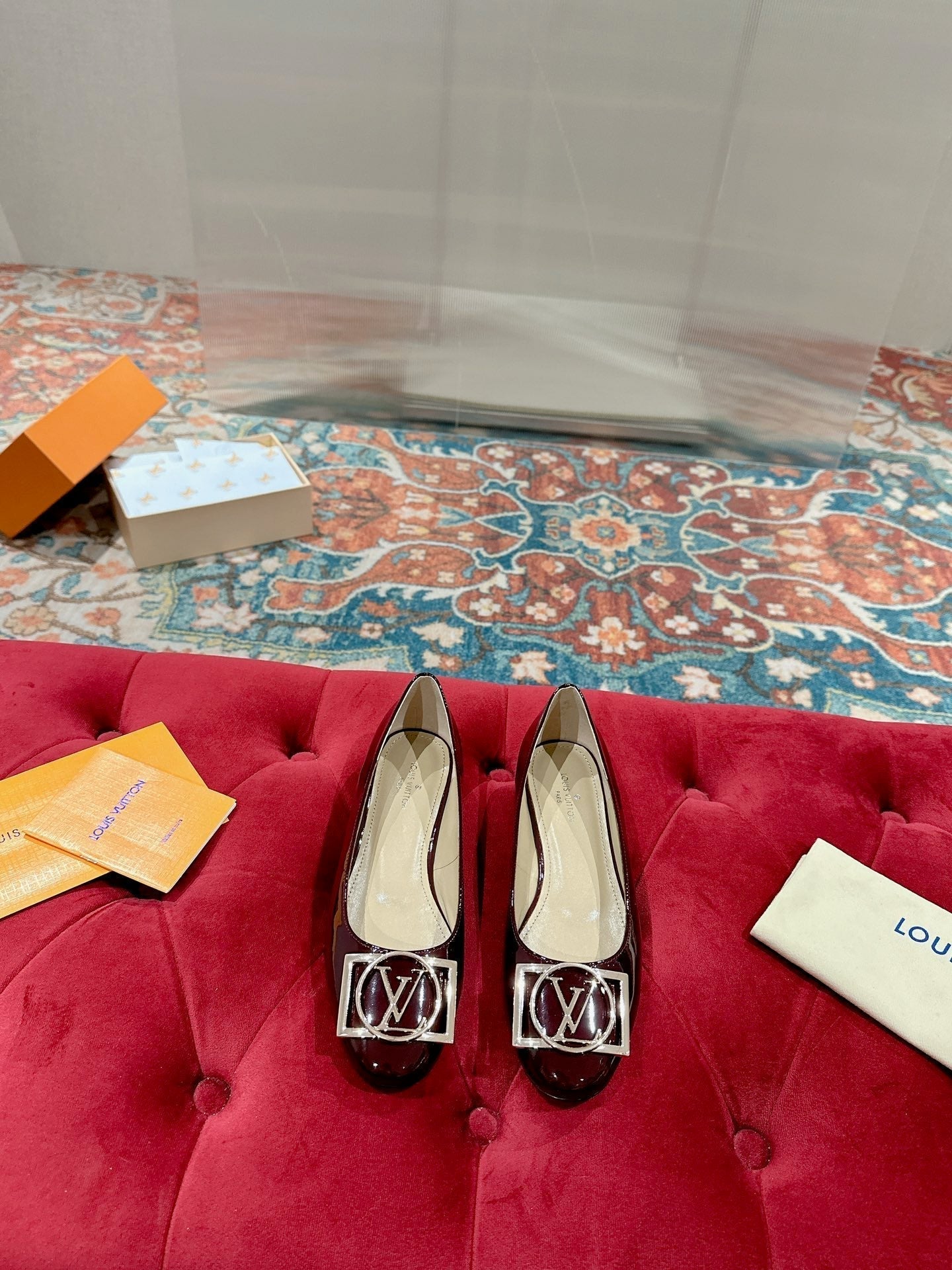 Louis Vuitton Shake Flat Ballerina Wine Red Lambskin