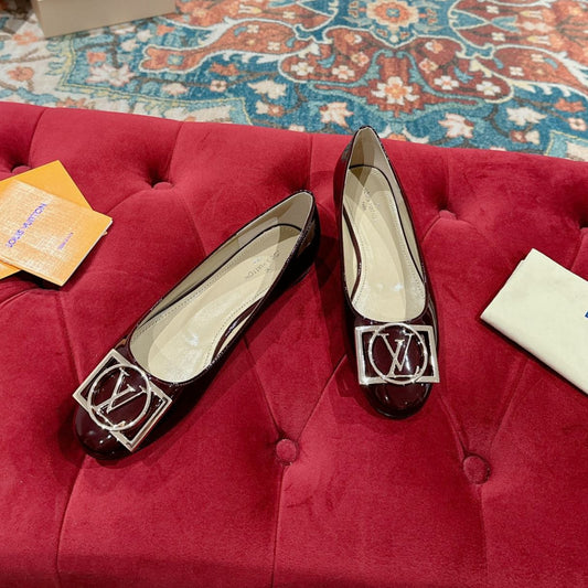 Louis Vuitton Shake Flat Ballerina Wine Red Lambskin